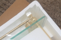 Lishida large gold toilet rack glass double-layer cosmetic rack bathroom toilet towel rack