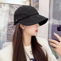 French summer thin seersucker empty top duck hat for women breathable versatile face-showing small fashionable sun visor