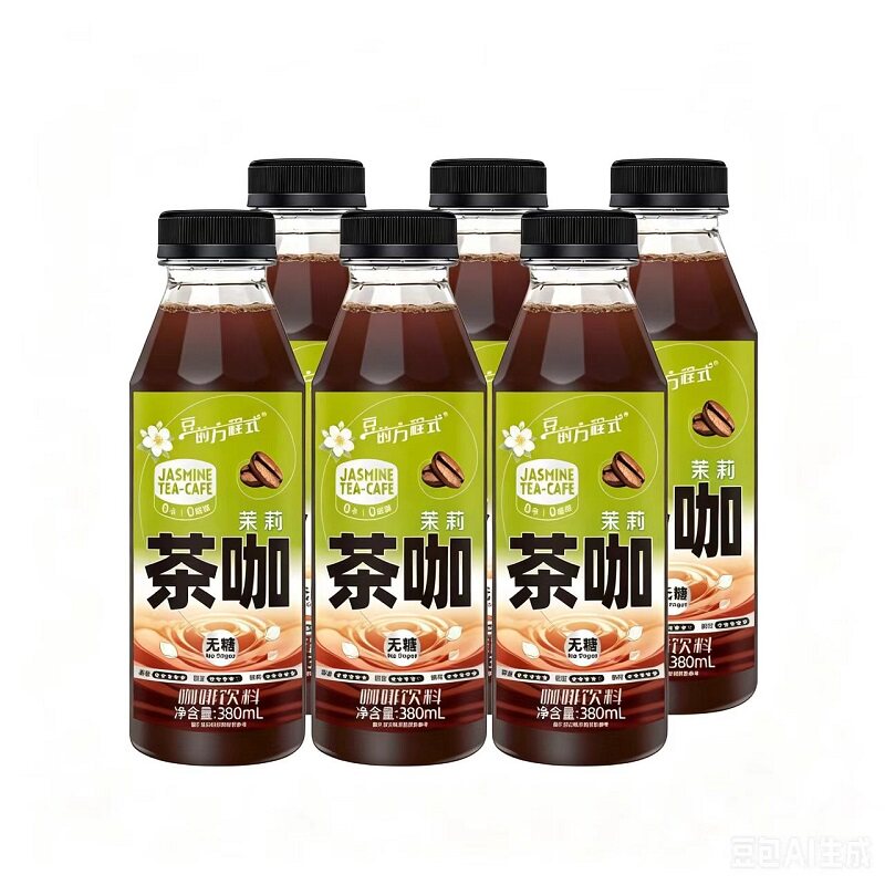 豆的方程式咖啡饮料0糖0卡0脂380ml瓶装咖啡茉莉茶咖便携小瓶装