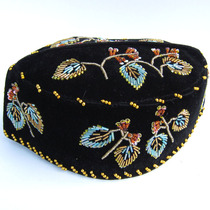 Ethnic minority style hat Malaysia handmade winter hat beaded embroidery mens style Boat style