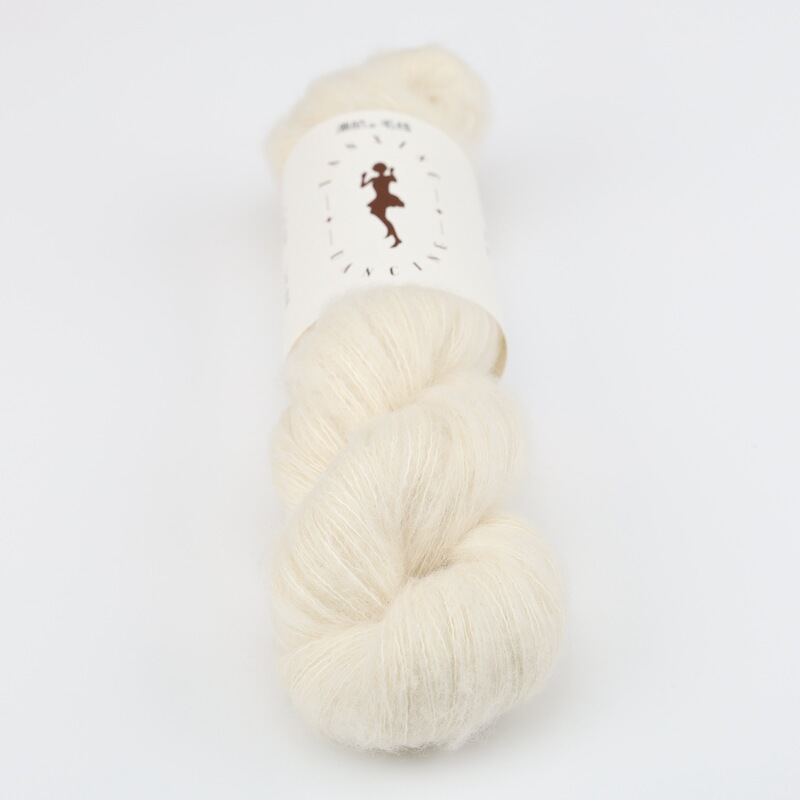 53% Royal Alpaca 34% Silk 13% Cashmere Lace Thread Brushed Yarn White Embryo Thread Drift Undyed Wool Sys