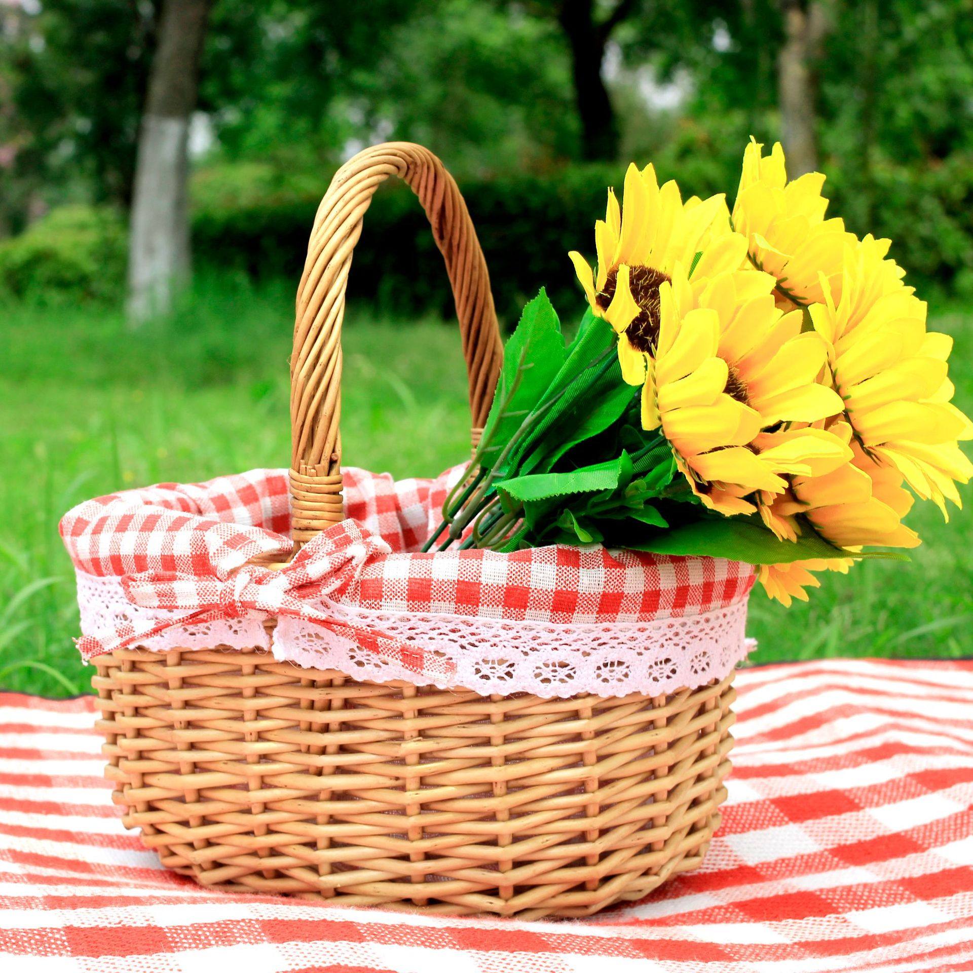 2022 new willow original color live to take fruit vegetable basket shopping basket with picnic basket carrying basket
