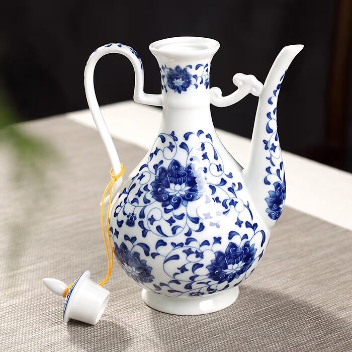 Bộ đồ uống bằng gốm sứ Jingdezhen 11 cao cấp - Rượu vang ly vang đỏ