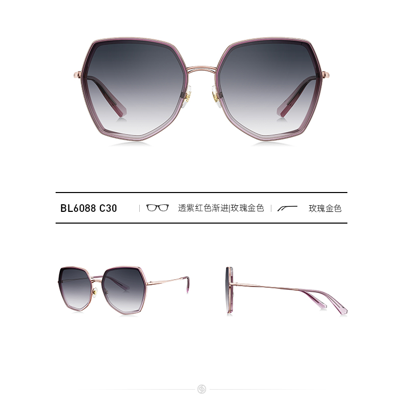 盖尔·加朵 暴龙 2020新款 多边形镜框女高清偏光太阳镜 渐变色镜片 图11