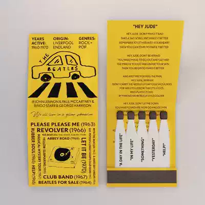 Tribute Classic band the Beatles art original creative gift match a box 10