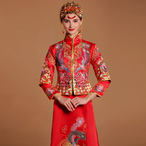 名门新娘 Свадебное платье, вечернее платье для невесты, дракон и феникс, 2018