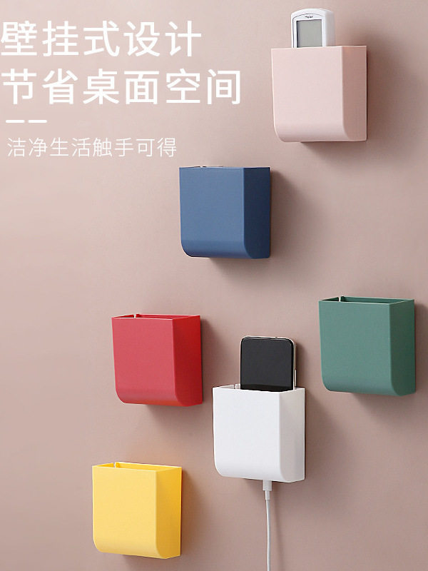 Japanese wall-mounted stationery pen holder storage box wall-mounted office desktop storage box mobile phone charging storage box