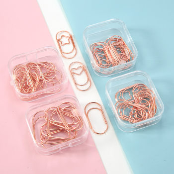 Creative Metal Bookmark Box Set with 12 Simple Paper Clips, Cross-Border Amazon Bookmark, Cultural and Creative Office Bookmark