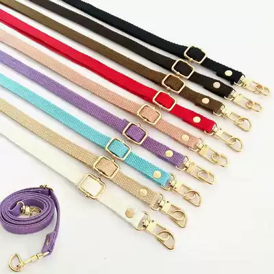 1 2cm wide 14 color adjustable canvas webbing oblique back strap metal buckle accessories handmade DIY mouth gold bag accessories