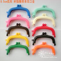 8 5cm arched with ear plastic mouth gold Candy Color Handmade Bag Accessories Resin Mouth Gold Bag Clip Paper Type