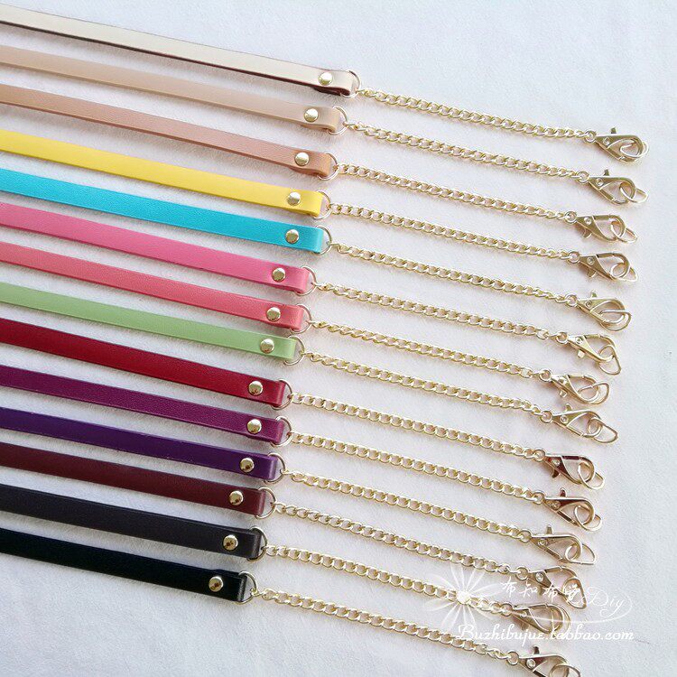 46cm cow leather bag accessories genuine leather chain metal chain bag with chain single shoulder strap hand carrying bag with BD076