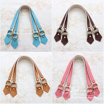 Genuine leather bag with hand candy color loom with genuine leather Tie handle work DIY parquet bag accessories BD065-067