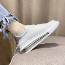 Air cushion small white shoes women spring and autumn 2021 New Wild leather muffin casual sports soft bottom non-slip thick soles womens shoes