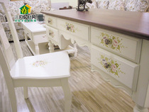 British British style solid wood pastoral style hand-painted furniture painting desk princess girl March Township style