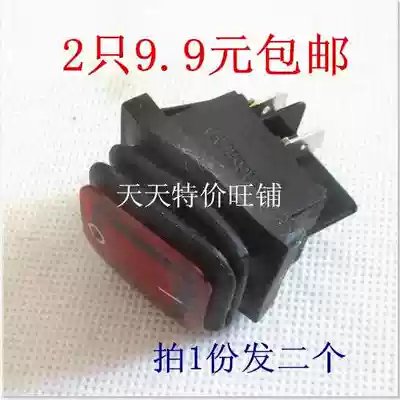 Waterproof rocker switch KCD4 KCD2-2*1 20A 4-foot red light 220V 2