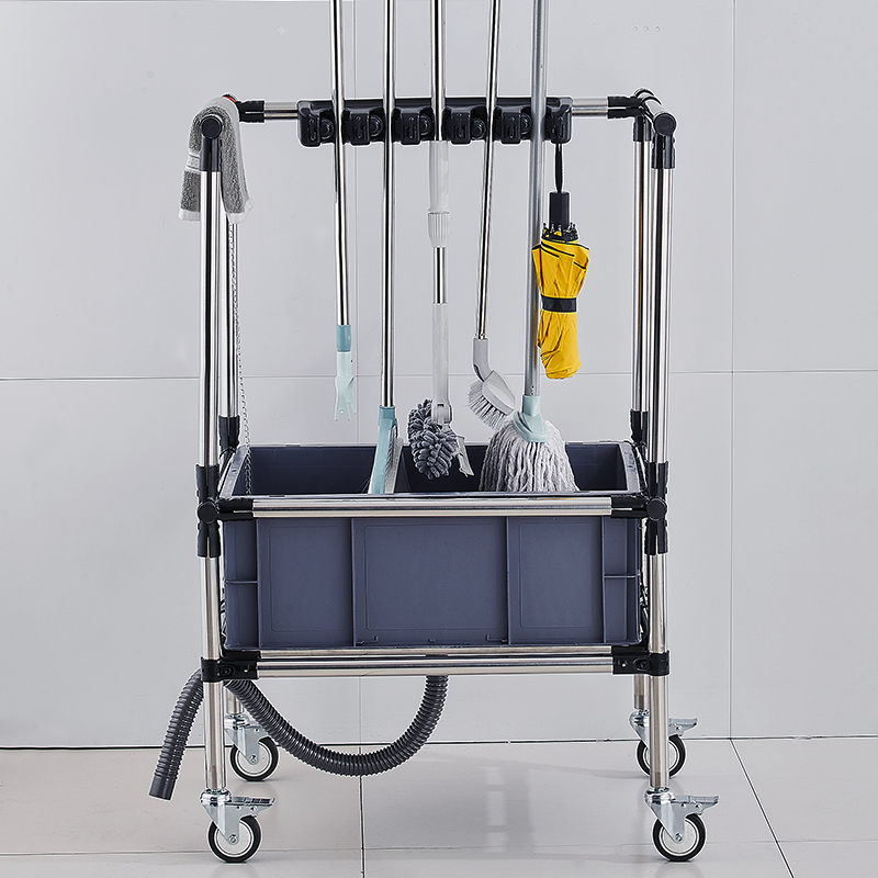 Mobile floor mop rack hanging broom wash mop mop pool household balcony mop drain stainless steel hanger