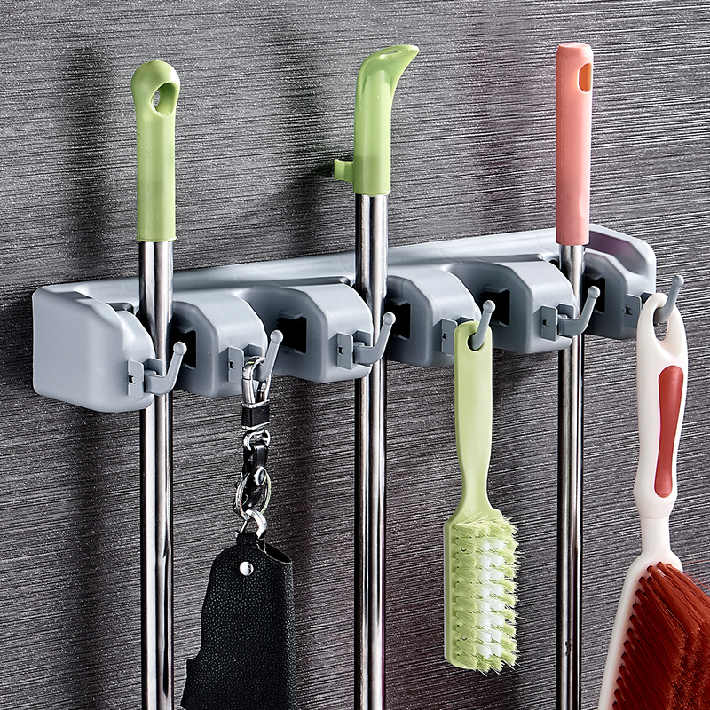 Mop Rack Sweep frame wall-mounted wall Makeup Room Rack Mound Dub Multifunction Shelve Toilet Mop Hook
