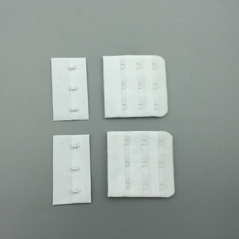 Nhà máy sản xuất đồ lót trực tiếp phụ kiện chất liệu nylon trắng 50mm ba hàng ba khóa đồ lót khóa áo ngực trở lại khóa móc khóa nới rộng áo ngực