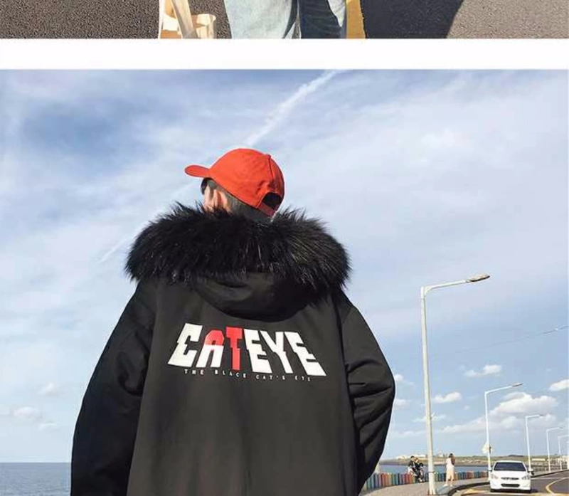 Mùa đông gió ulzzang lông lớn cổ áo cotton nam cotton quần áo người yêu quần áo bánh mì phiên bản Hàn Quốc của xu hướng áo dày