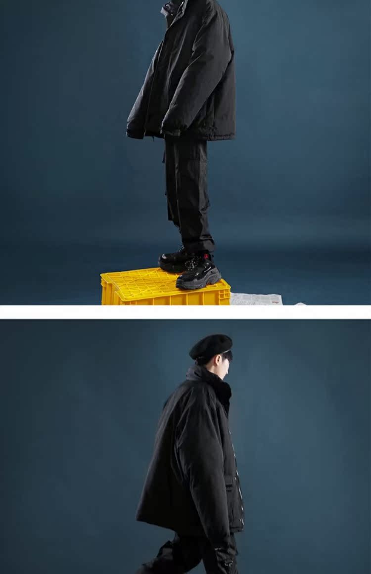 Quần áo cotton mùa đông oversized cặp đôi chất liệu cotton cho học sinh phiên bản dày của Hàn Quốc áo lông vũ