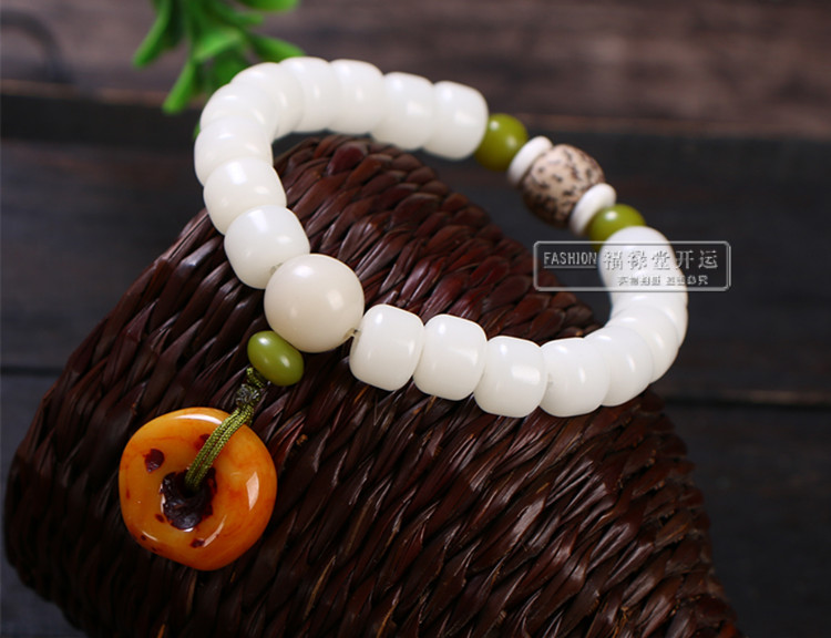 Vòng tay đơn A + tự nhiên đã hoàn thành với phụ kiện hoa sen sáp ong 配 配 - Vòng đeo tay Clasp thạch anh tóc đen
