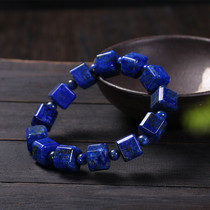 Natural Afghan lapis lazuli square sugar shaped bucket bead bracelet loose bead accessories blue crystal bracelet