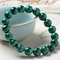 Màu xanh lá cây tự nhiên 7A malachite hạt vòng tay con công mẫu đá gốc không nhuộm pha lê vòng tay trang sức để gửi cho bạn gái đá thạch anh tóc vàng