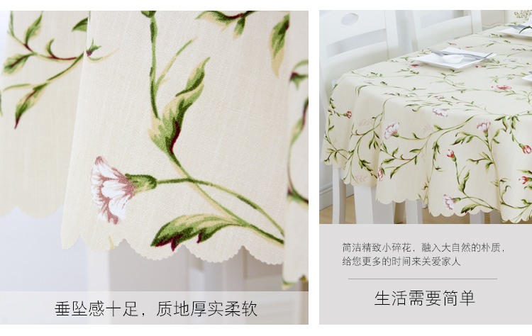Khăn trải bàn hình bầu dục dài khăn trải bàn gấp vải bàn kính thiên văn cotton lanh nhỏ tươi nhà tròn bàn cà phê phong cách châu Âu - Khăn trải bàn khăn trải bàn