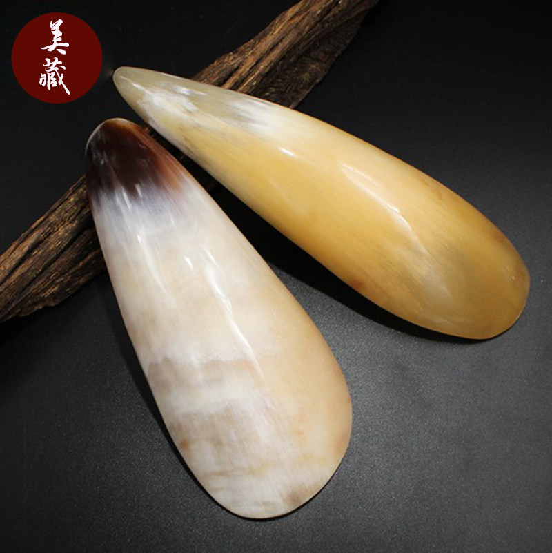 Tibetan pure natural yak horn massage acupuncture stick to clear the whole body meridian scraping tube face-lifting handmade beauty stick