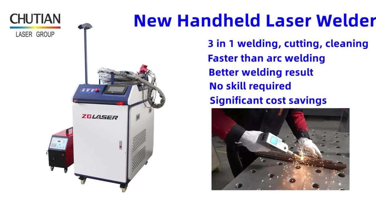 Manual 1000w 1500w 2000w 3000w 3 In 1 Hand Held Fiber Handheld Laser