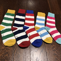Day Order Export Japan Foreign Trade Summer Coloured Stripes in the State High-cylinder thin section Sock Lovers