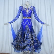 Red Phoenix New Flower Moden Dance Competition Skirt Dance Suit Custom Waltz Tango for a big swing 1012