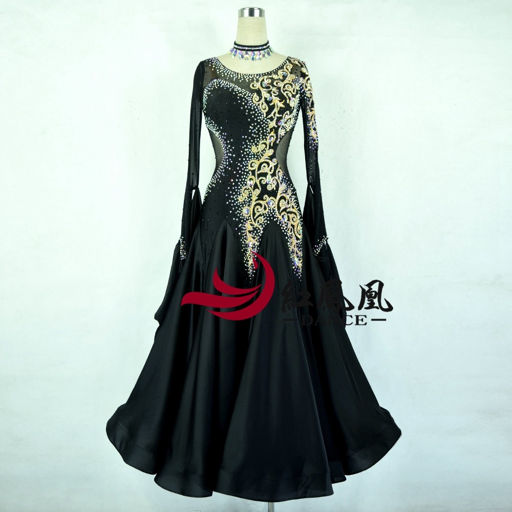 Red Phoenix's new Korean satin professional race Morden dance dress stage performance in the national standard social dance dress BR828