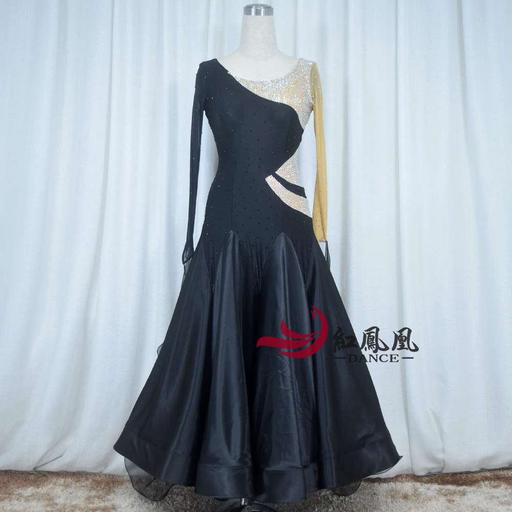 Red Phoenix New Collision Color Morden Race Dress Custom National Waltz Square Dance Out of the B993