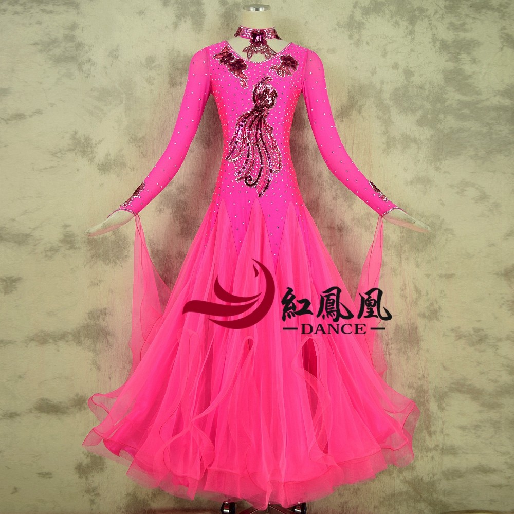Red Phoenix High-end Custom Morden Dance Dress Competition Dress Performance Dress National Standard Great Hem Skirt BR615