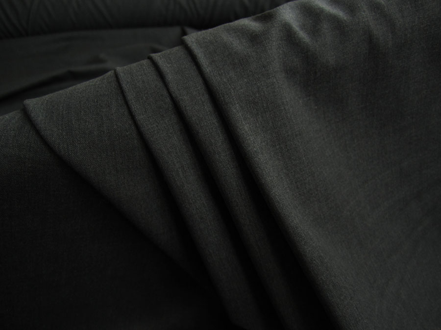 vải vải phù hợp với nhập khẩu quần mặc ban đầu màu xám đen worsted len twill nhăn DIY vật liệu 45 mét - Vải vải tự làm vải cotton gân