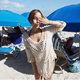 2023 Korean Seaside Vacation Beach Swimsuit Jacket Sun Protection Hollow Knitted Sweater Bikini Top Summer