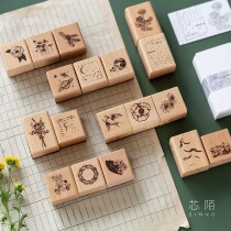  Xinmo wooden hand account seal sticky note set Natural collection series Literary daily decoration hand account seal