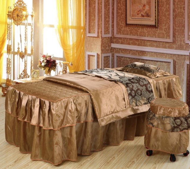 Màu rắn cao cấp Châu Âu beauty salon SPA dầu gội massage vẻ đẹp trải giường bốn bộ tùy chỉnh