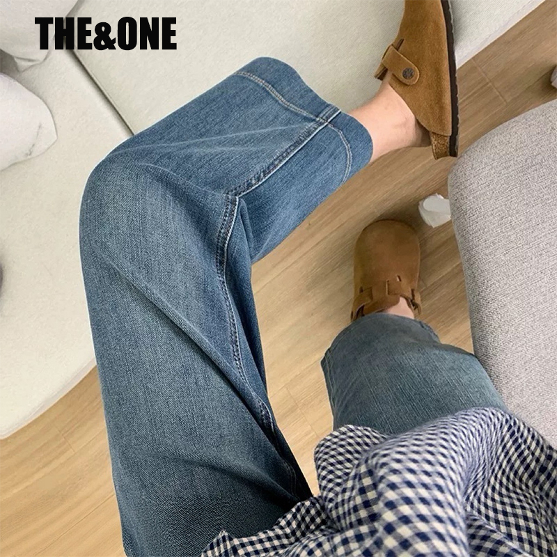 American Retro Wide-Leg Jeans for Women, 2026 Spring/Summer New High-Waisted Slim-Fit Cropped Straight Pants for Petite Figures