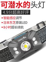 Headlight strong light charging super bright head-mounted miners lamp night fishing hand flashlight ultra light trumpet induction led lithium battery