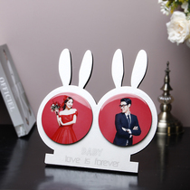 Crystal photo Custom baby swing table to make wedding photo baby boy frame wedding photo swing piece Cartoon Rabbit