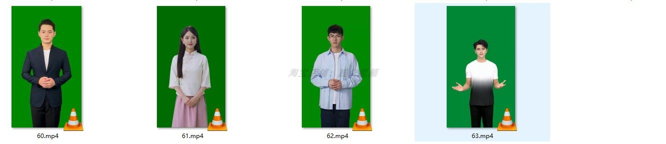 绿幕数字人素材闭嘴无声绿幕素材，20G 64个高清视频