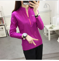 Spring and summer long-sleeved quick-drying T-shirt womens tide outdoor mountaineering hiking running quick-drying clothes Womens early autumn sweatshirt thin