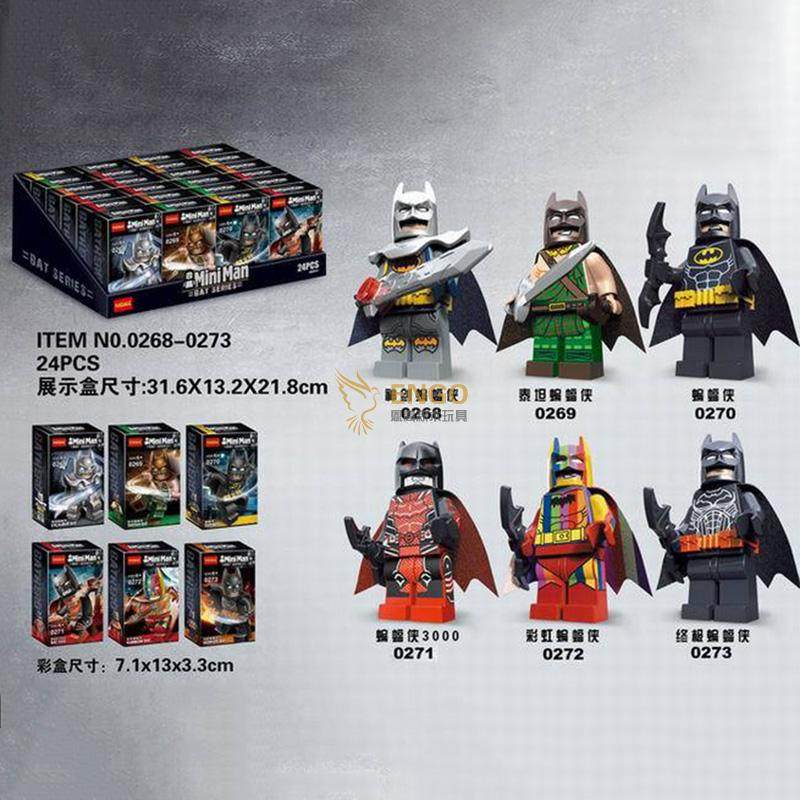 Rainbow Batman Minifigure Building Block Model - Creative Educational Toy