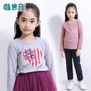 | Quần áo trẻ em 2019 Xuân-Thu Trẻ em Cô gái mới Big Boy Casual Áo thun cotton dài tay thoải mái