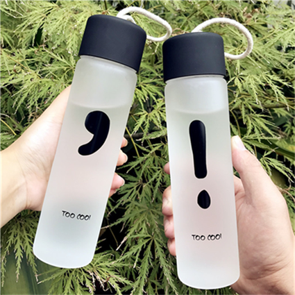 South Korean portable original Cebu Wind water bottle frosted glass female student creative personality tea cup Fresh Korean version Water glass