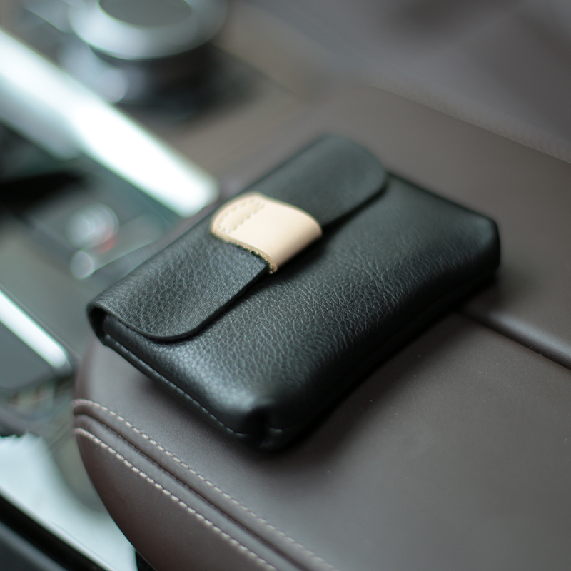 2021 new handmade mini-card Baotou layer Bull Leather Zero Money Data Line Headphone Containing Bag Small Card Bag Tide-Taobao