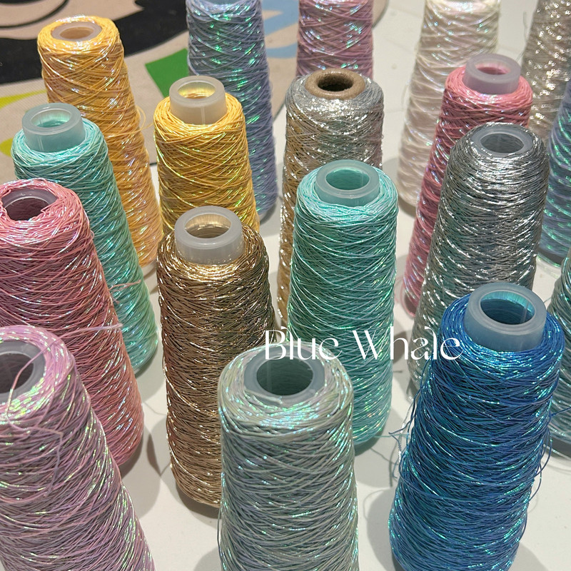 Bluewhale｜High-Quality Core-Spun Yarn with No Exposed Core, 100g, Smooth, Fever Crochet, Moonlight Silver Summer