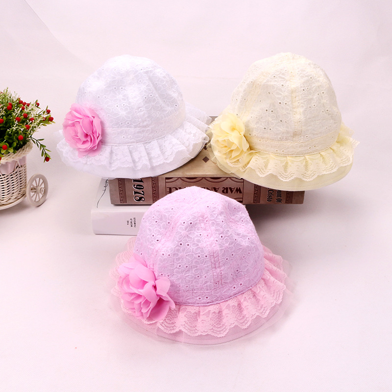  Beautiful Canopy Baby Boy Girl Treasure Embroidered Hat Basin Cap Beach Cap Windproof Cap Princess Cap 